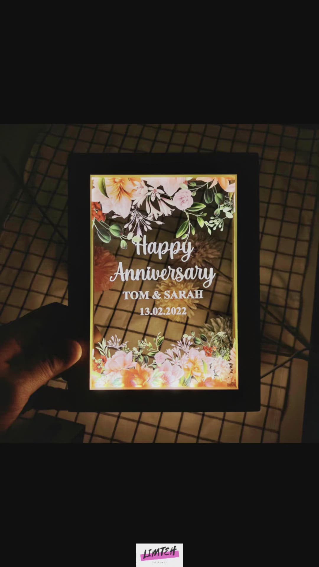 Personalized Wood Night Light Frame Gift | Proposal Gift |Valentine's Day | Wedding | Anniversary | Couple | Birthday present