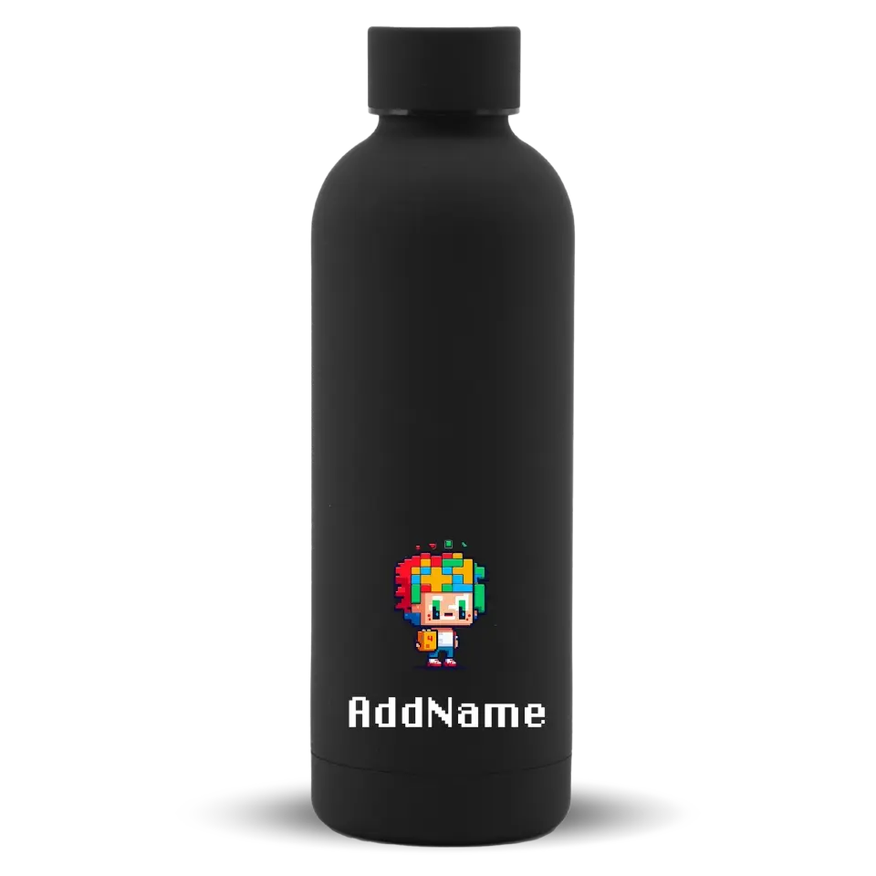 [Pixel Art Series] Mizu Thermos tumbler bottle | Stainless Steel Water Bottle 500ml Mystic Black