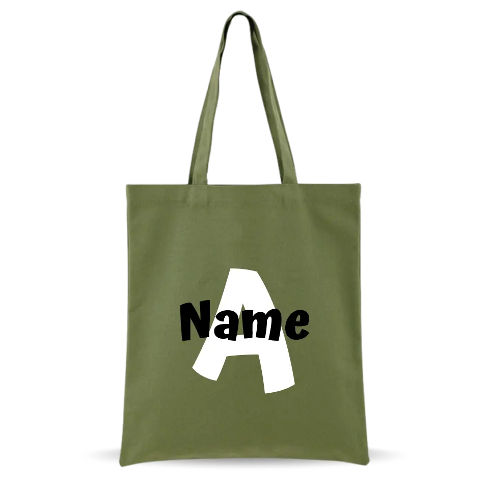 Personalised Tote Bag | Canvas Bag | Eco Friendly Army Green