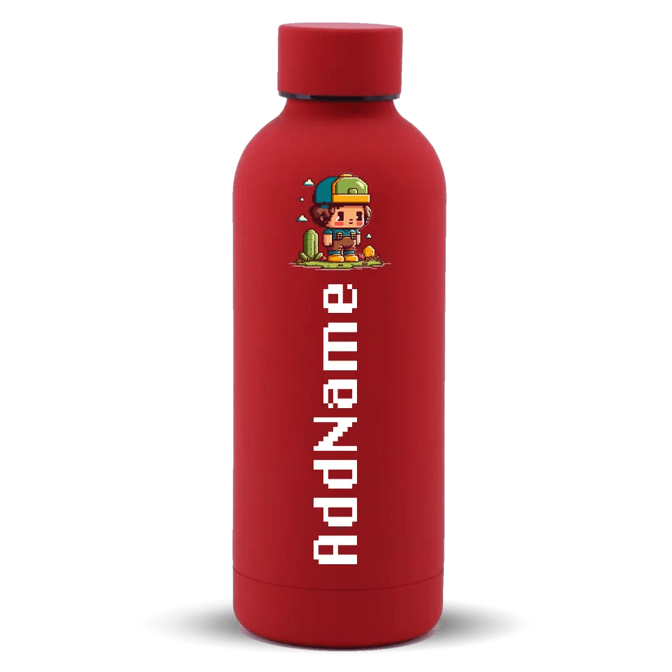 [Pixel Art Series] Mizu Thermos tumbler bottle | Stainless Steel Water Bottle 500ml - Candy Red