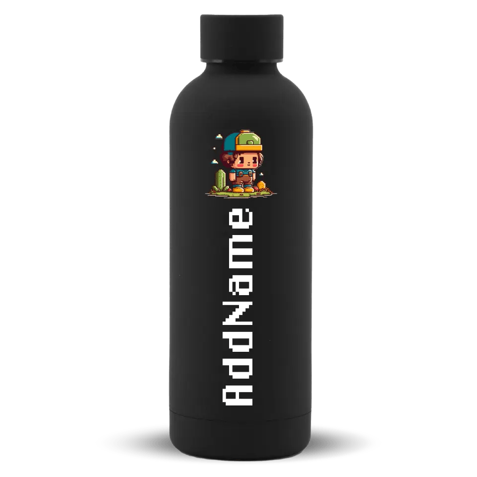 [Pixel Art Series] Mizu Thermos tumbler bottle | Stainless Steel Water Bottle 500ml - Mystic Black