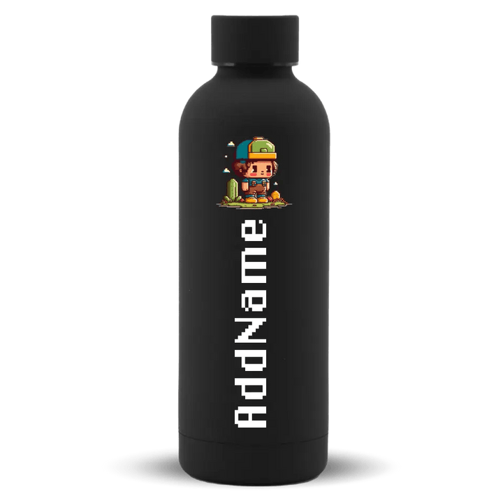 [Pixel Art Series] Mizu Thermos tumbler bottle | Stainless Steel Water Bottle 500ml - Mystic Black