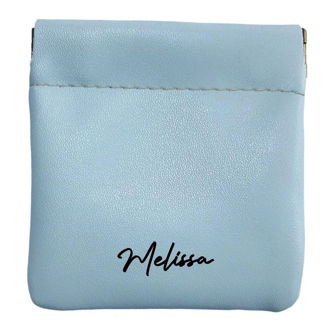 Personalised Macaron Leather Pouch with Name or Initials