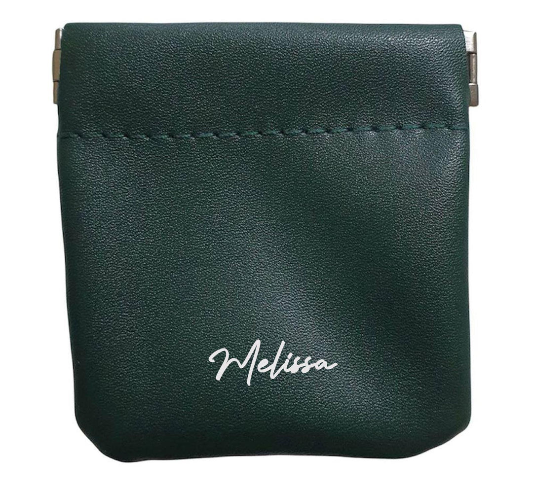 Personalised Macaron Leather Pouch with Name or Initials