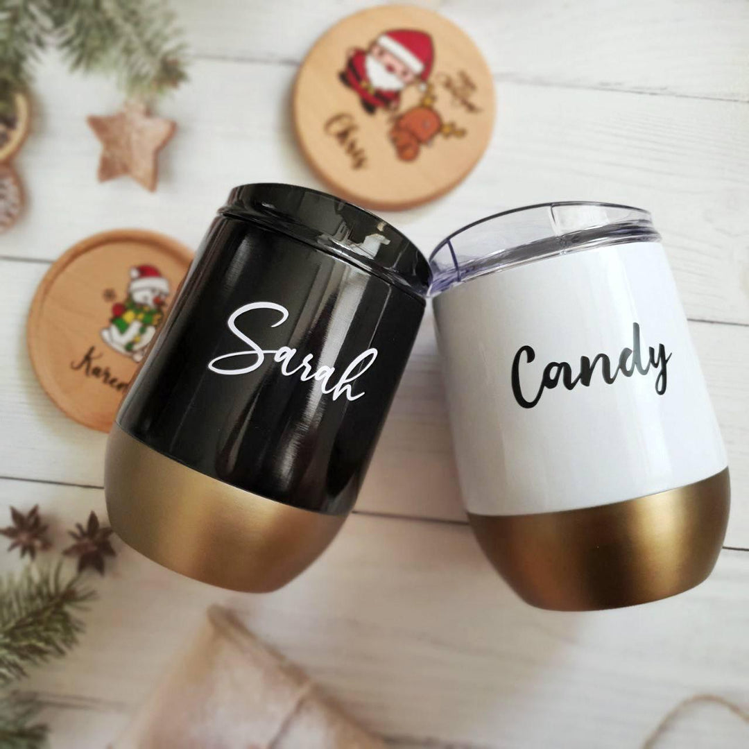 Personalised Stainless Steel Thermal Coffee Mug cups with Lid | Double Wall Insulated