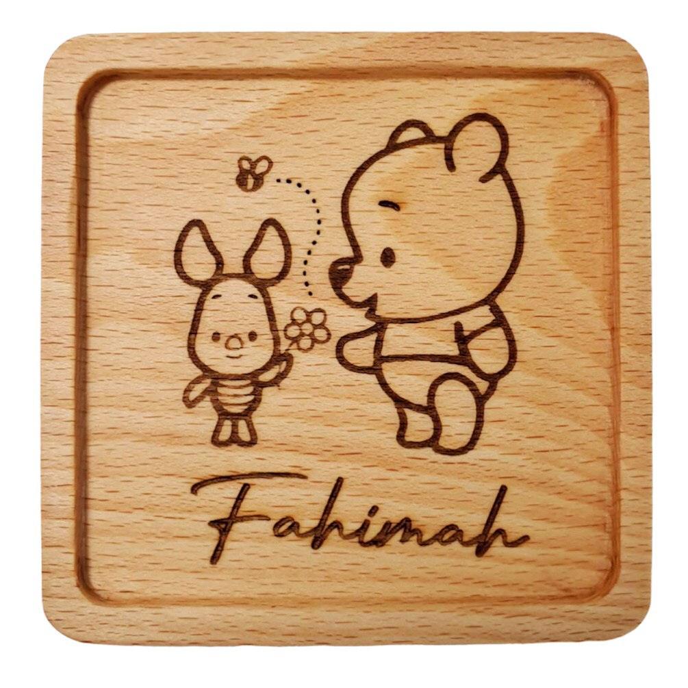 Personalised Wood Cup Coasters | Custom Design | Personalized Engraving Gift |  Customized Wood Children's Day