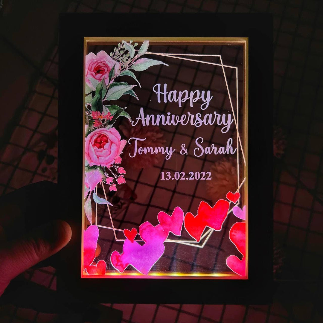 Personalized Wood Night Light Frame Gift | Proposal Gift |Valentine's Day | Wedding | Anniversary | Couple | Birthday present