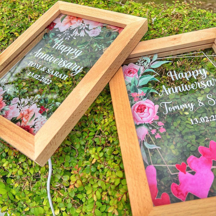 Personalized Wood Night Light Frame Gift | Proposal Gift |Valentine's Day | Wedding | Anniversary | Couple | Birthday present